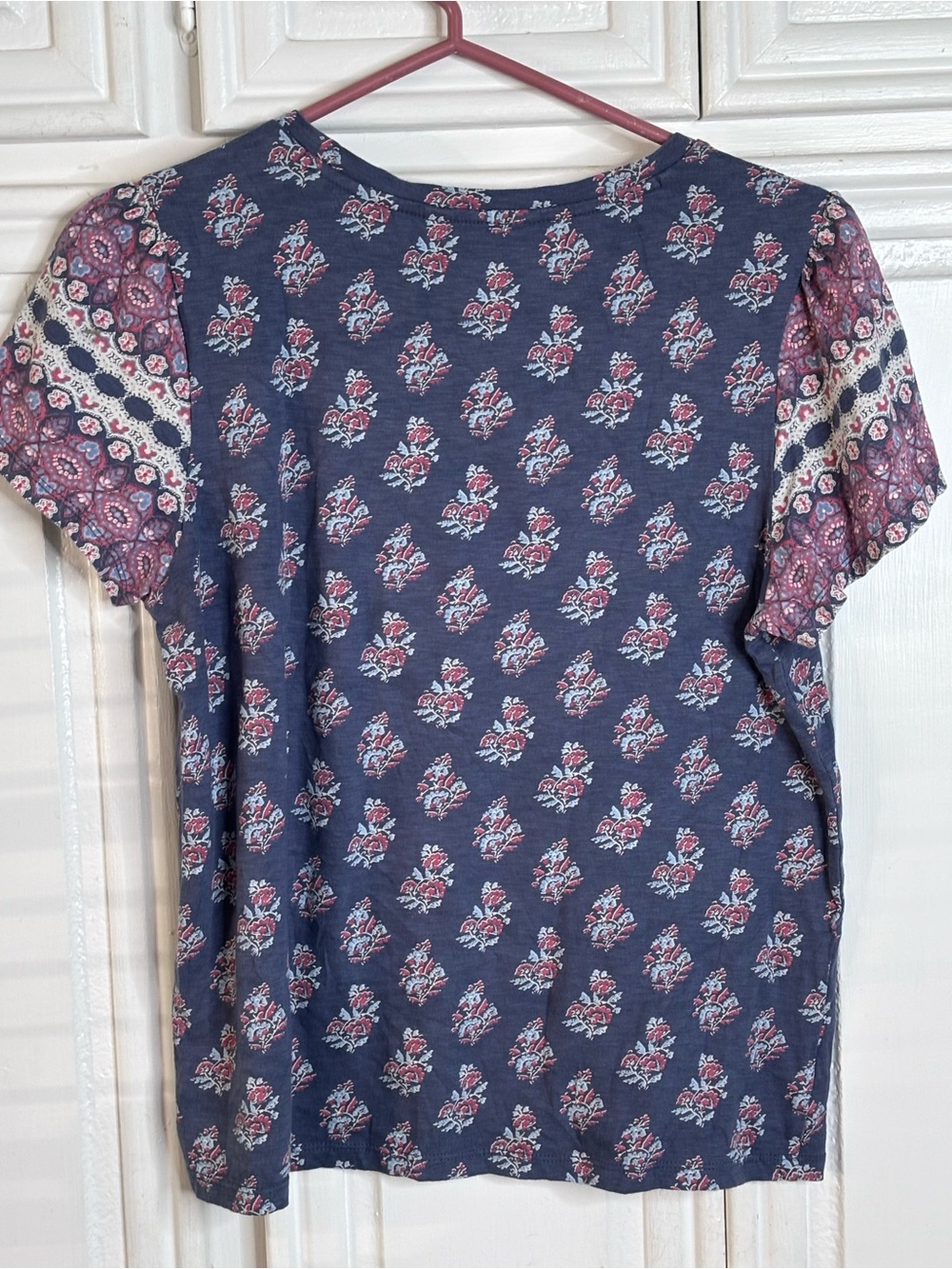 Lucky Brand Navy Floral Short-Sleeve Tee sz S - Picture 4 of 7